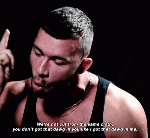 A Man Says We 'Re Not Cut From The Same Cloth And You Don 'T Got That Dawg In You GIF