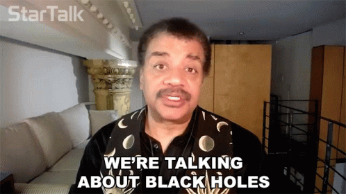 A Man Says We 'Re Talking About Black Holes In A Star Talk Video GIF