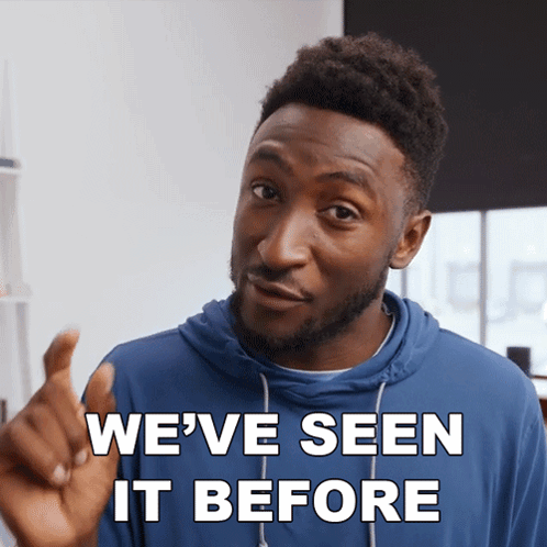 A Man Says We 'Ve Seen It Before With His Finger GIF