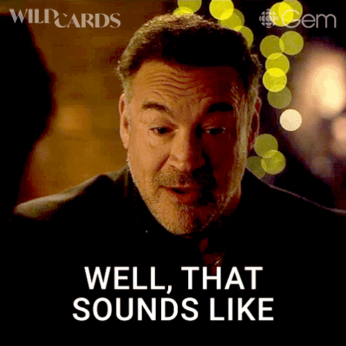 A Man Says Well That Sounds Like In Front Of A Blurred Background GIF