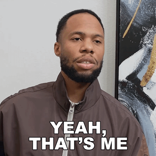 A Man Says Yeah That 'S Me In Front Of A Picture GIF