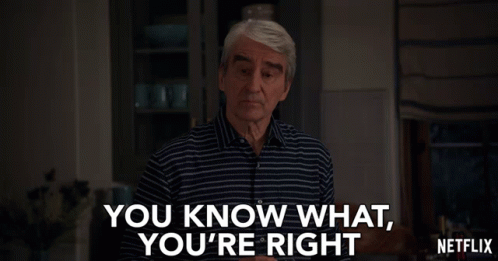 a man says " you know what you 're right " in front of a netflix logo