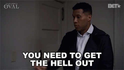 A Man Says You Need To Get The Hell Out On Oval GIF