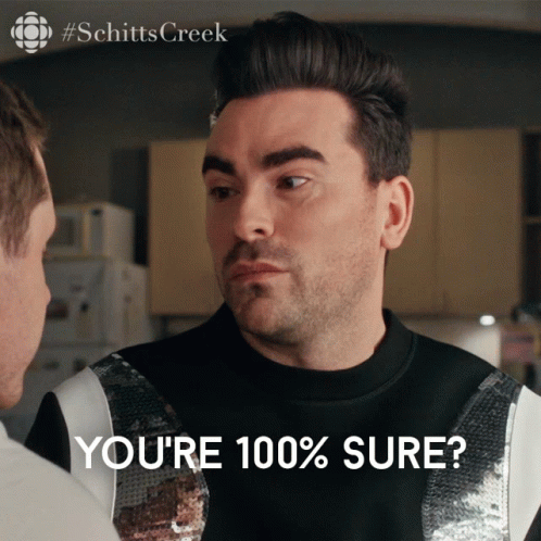 A Man Says You 'Re 100 % Sure In Front Of Another Man 'S Face GIF