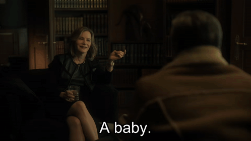 a man says " you 're fighting for your right to be a baby " in a dark room