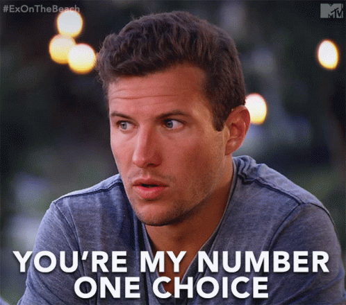 A Man Says " You 'Re My Number One Choice " In Front Of A Mtv Logo GIF