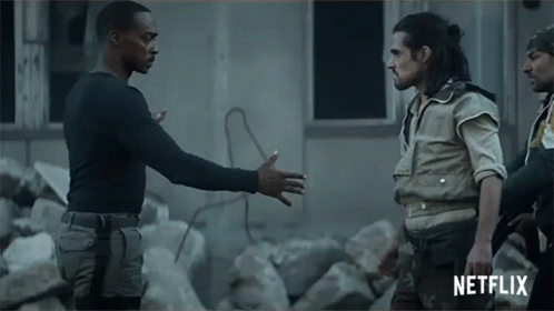 A Man Shaking Hands With Another Man With A Netflix Logo In The Corner GIF