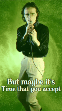 Man Singing Into Microphone With Lyrics GIF