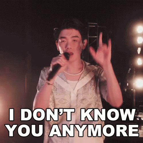 A Man Singing Into A Microphone With The Words I Don T Know You Anymore GIF