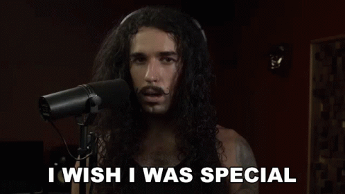 A Man Singing Into A Microphone With The Words I Wish I Was Special GIF