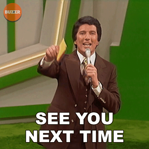 A Man Singing Into A Microphone With The Words See You Next Time GIF