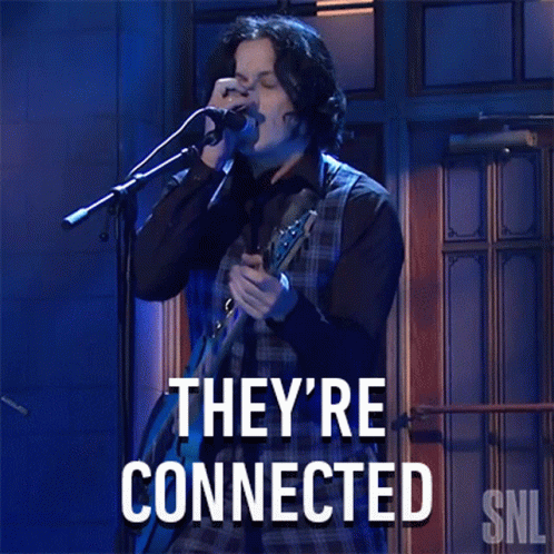 A Man Singing Into A Microphone With The Words They 'Re Connected GIF