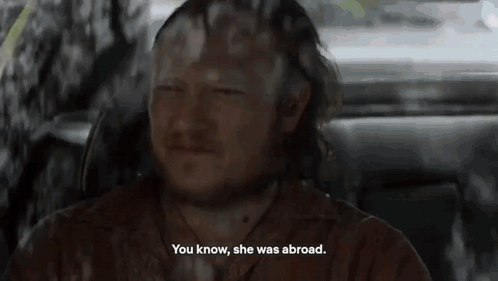 A Man Sitting In A Car Says You Know She Was Abroad GIF