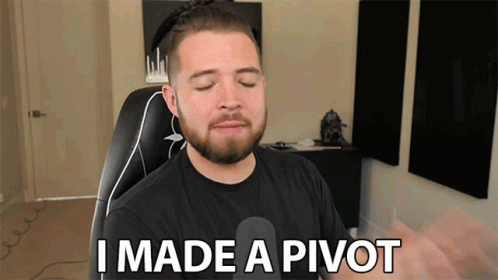 A Man Sitting In A Chair With His Eyes Closed And Says I Made A Pivot GIF
