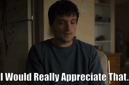 A Man Sitting In A Chair With The Words I Would Really Appreciate That GIF