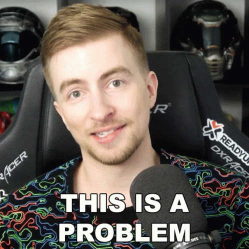 Man Sitting In Chair With This Is A Problem GIF