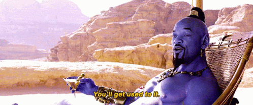A Man Sitting In A Chair With The Words You 'Ll Get Used To It GIF