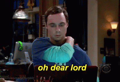 A Man Sitting In Front Of A Laptop With The Words Oh Dear Lord On It GIF