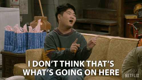 A Man Sitting On A Couch Says I Don 'T Think That 'S What 'S Going On Here Netflix GIF