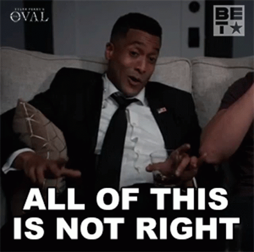 a man sitting on a couch with the words all of this is not right
