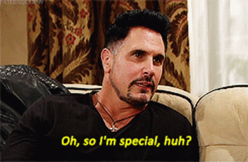 A Man Sitting On A Couch With The Words Oh So I 'M Special Huh GIF