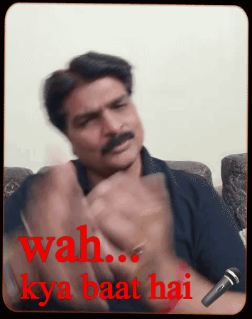 A Man Sitting On A Couch With The Words Wah Kya Baat Hai GIF