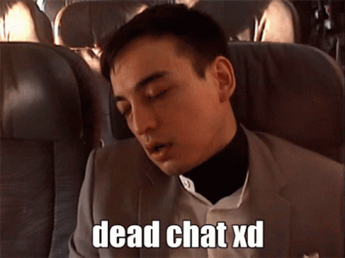 A Man Sleeping On An Airplane With The Words Dead Chat Xd Written Below Him GIF