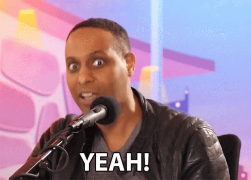 Man Speaking Into Microphone With Yeah On Face GIF