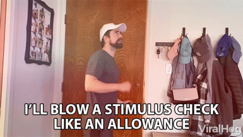Man Standing In Front Of Door About Stimulus Check GIF