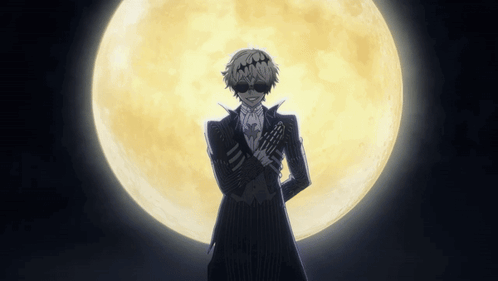 A Man Standing In Front Of A Full Moon GIF