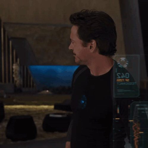 Man In Front Of SAO Screen GIF