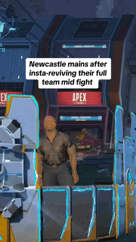 A Man Standing In Front Of A Sign That Says Apex On It GIF