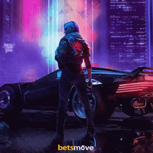 A Man Standing Next To A Car With The Words Betsmove On The Bottom GIF
