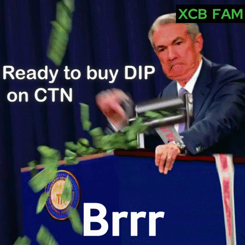 A Man Stands At A Podium With Money Falling Around Him And Says Ready To Buy Dip On Ctn Brrr GIF