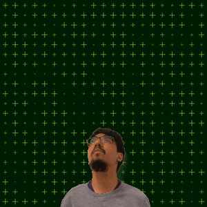 A Man Stands In Front Of A Green Background With The Number 10 + 16 Written On It GIF