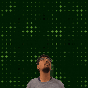 A Man Stands In Front Of A Green Background With The Number 15 + 8 On It GIF