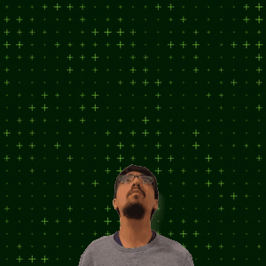A Man Stands In Front Of A Green Background With The Number 15 GIF