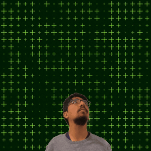 A Man Stands In Front Of A Green Background With The Number 19 GIF