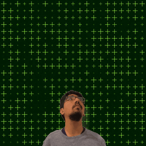 A Man Stands In Front Of A Green Background With The Number 21 GIF