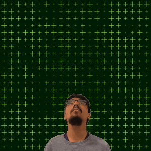 A Man Stands In Front Of A Green Background With The Number 21 In Yellow GIF