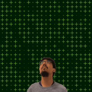 A Man Stands In Front Of A Green Background With The Number 21 In Yellow GIF