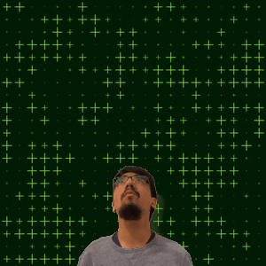 A Man Stands In Front Of A Green Background With The Number 28 GIF