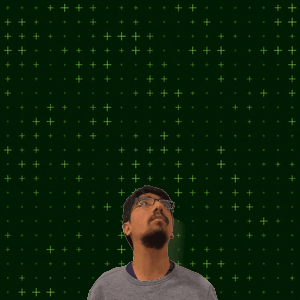 A Man Stands In Front Of A Green Background With The Number 35 In Yellow GIF
