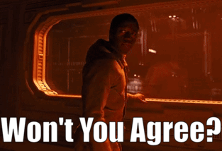 A Man Stands In Front Of A Sign That Says Won 'T You Agree ? GIF