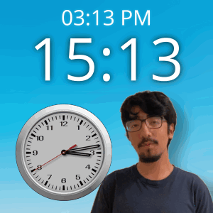 Man Standing In Front Of Wall Clock 15:13 GIF