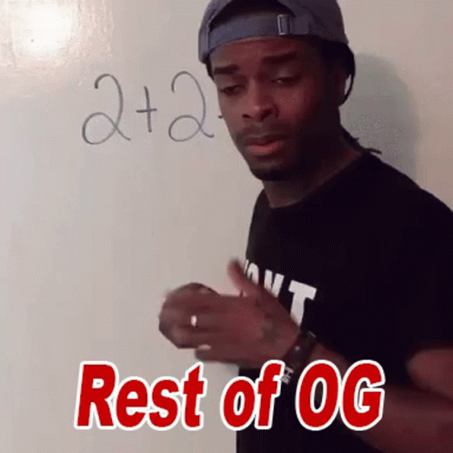 A Man Stands In Front Of A White Board That Says Rest Of Og GIF
