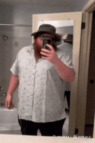 A Man Taking A Selfie In Front Of A Mirror With The Hashtag Minimax On The Bottom Right GIF