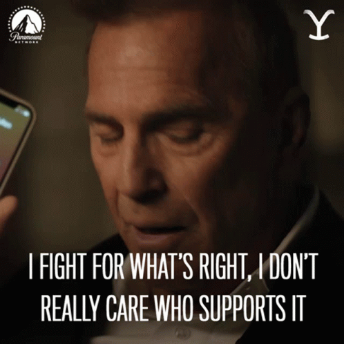 A Man Talking On A Cell Phone With A Paramount Network Logo GIF