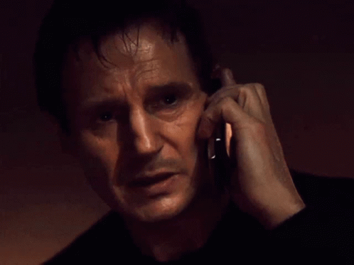 A Man Talking On A Cell Phone With The Words " And I Will Smoke You " Written Below Him GIF
