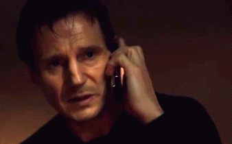 A Man Talking On A Cell Phone With The Words " And I Will Squeeze You " Written Below Him GIF